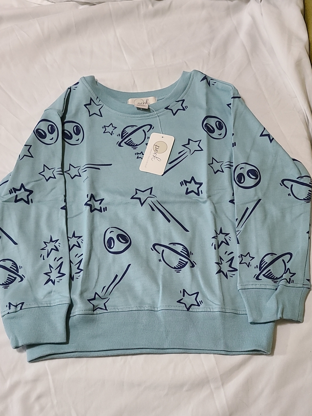 Peek Light Blue Space Print Kids Sweatshirt